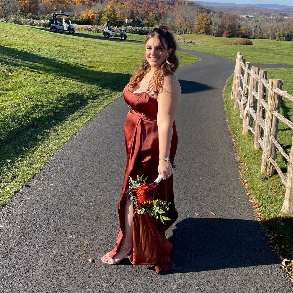 Terracotta Rust dress from Revelry size 18